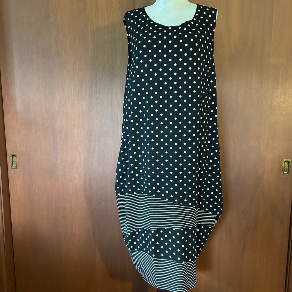 NWT FH Clothing Co. Polka Dot Sleeveless Dress - Black and White